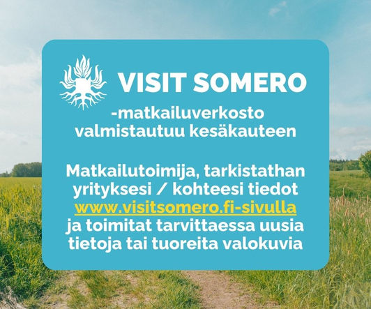 Visit Somero-verkoston matkailukohteiden tiedot ajan tasalle!